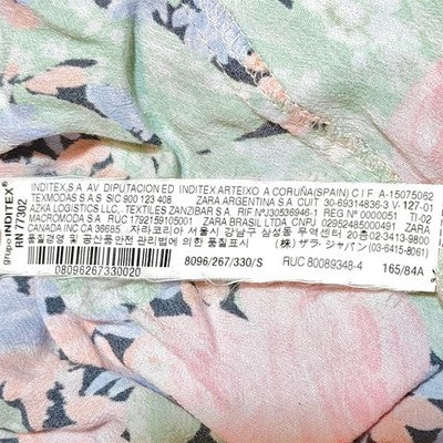 🚺 S US — Zara Floral Print Midi Dress w/ Ruffle Straps & Slit