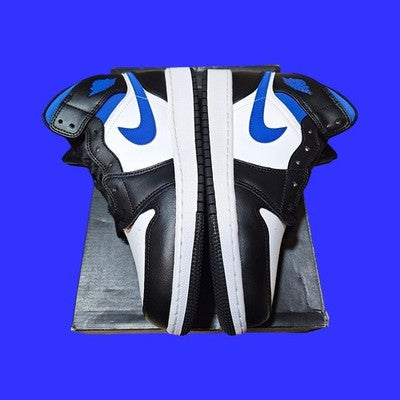 🚹 6.5Y US — Air Jordan 1 Mid GS 2021 [WHITE/RACER BLUE–BLACK] 554725–140