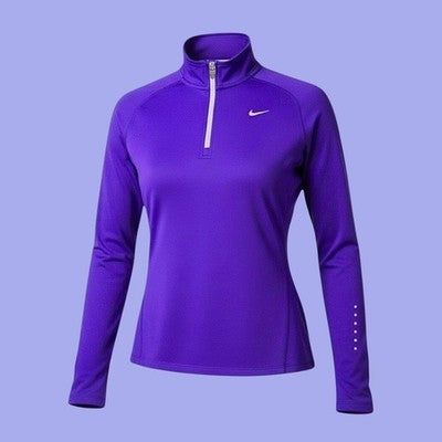 🚺 M US — Nike Dri-fit Quarter-Zip Long-Sleeve Running Top [PURPLE]