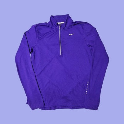 🚺 M US — Nike Dri-fit Quarter-Zip Long-Sleeve Running Top [PURPLE]