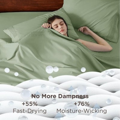 💥NEW💥 QUEEN SIZED—BedSure GentleSoft™ 4pc Deep Pocket Sheet Set [SAGE GREEN]