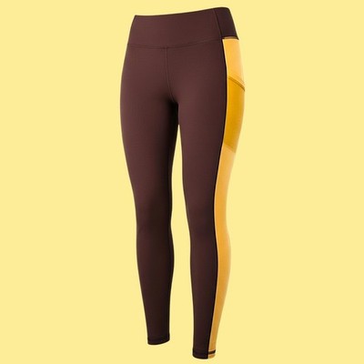 🚺S US — Fabletics PowerHold On-The-Go High-Waisted Leggings [BROWN/YELLOW] TALL