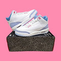 🚺3.5Y US — Air Jordan 3 Retro GS 2025 [WHITE/PINK GLOW–COBALT BLISS] HQ0784–101