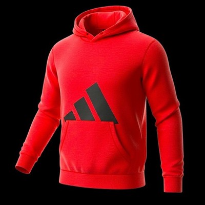 🚻 XL US (Youth) — adidas Junior French Terry Hoodie [RUBY RED/BLACK] JE1389