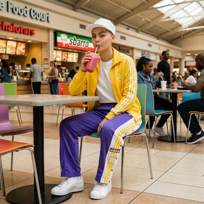 🚺 S US — adidas Originals Adibreak Track Pants [ENERGY INK/BOLD GOLD] IN6298