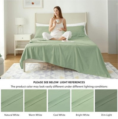 💥NEW💥 QUEEN SIZED—BedSure GentleSoft™ 4pc Deep Pocket Sheet Set [SAGE GREEN]