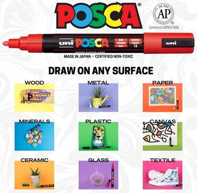 💥NIB💥 Uni POSCA PC-5M Water–Based Paint Markers Set [8–SOFT COLOURS]
