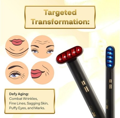 💥NIB💥 GLO24K 6-in-1 Beauty Therapy Wand—Advanced Anti-aging LED Light Therapy