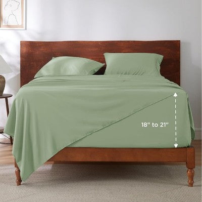 💥NEW💥 QUEEN SIZED—BedSure GentleSoft™ 4pc Deep Pocket Sheet Set [SAGE GREEN]