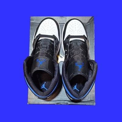 🚹 6.5Y US — Air Jordan 1 Mid GS 2021 [WHITE/RACER BLUE–BLACK] 554725–140