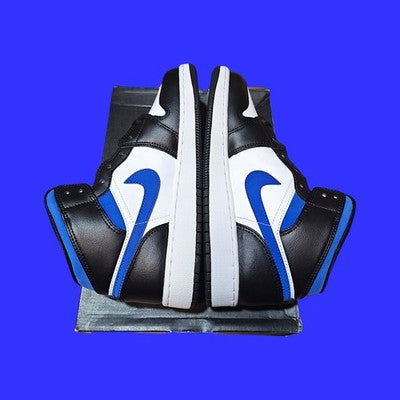 🚹 6.5Y US — Air Jordan 1 Mid GS 2021 [WHITE/RACER BLUE–BLACK] 554725–140