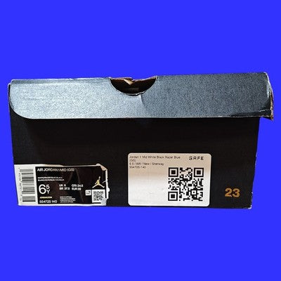 🚹 6.5Y US — Air Jordan 1 Mid GS 2021 [WHITE/RACER BLUE–BLACK] 554725–140
