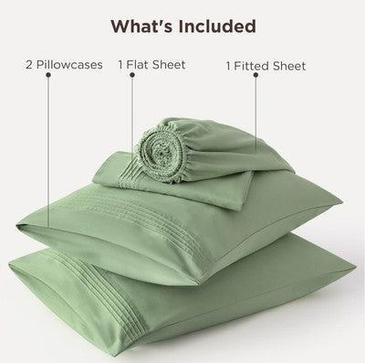 💥NEW💥 QUEEN SIZED—BedSure GentleSoft™ 4pc Deep Pocket Sheet Set [SAGE GREEN]