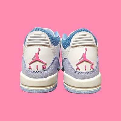 🚺3.5Y US — Air Jordan 3 Retro GS 2025 [WHITE/PINK GLOW–COBALT BLISS] HQ0784–101