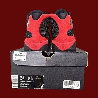 🚹 6.5Y — Air Jordan 13 Retro BG "Bred" 2017 [BLACK/TRUE RED–WHITE] 414574–004