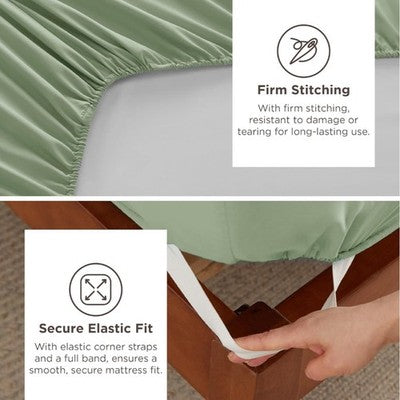 💥NEW💥 QUEEN SIZED—BedSure GentleSoft™ 4pc Deep Pocket Sheet Set [SAGE GREEN]
