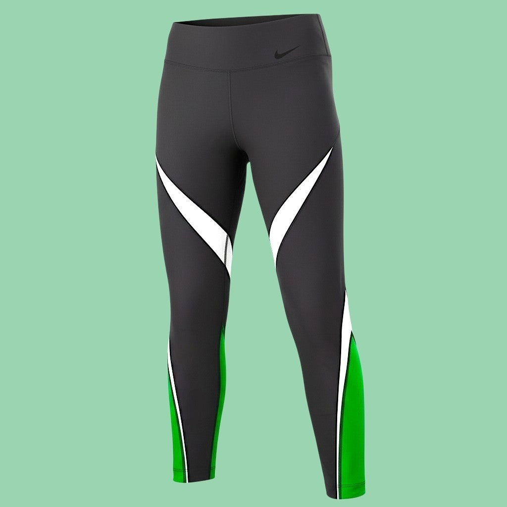🚺 S US — Nike Legendary Twist Training Tights [DARK GREY/GREEN]
