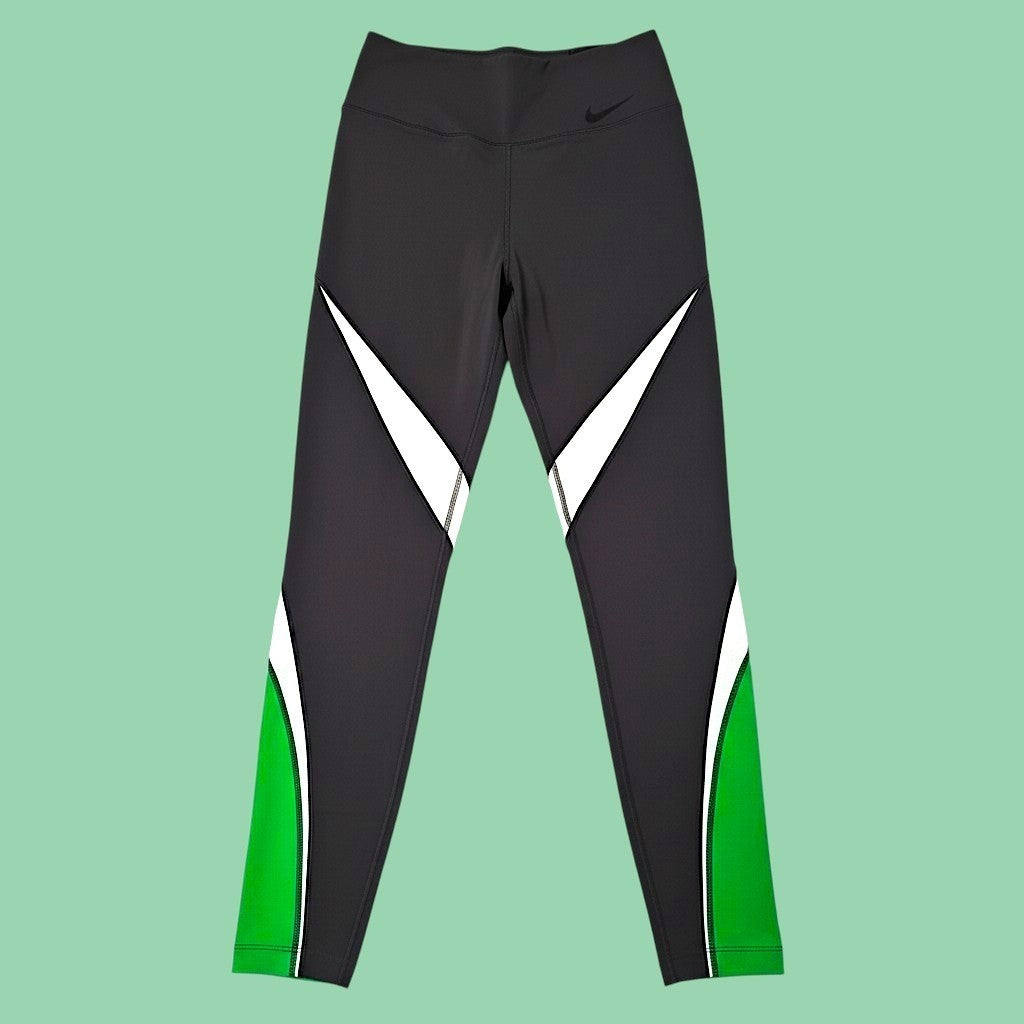 🚺 S US — Nike Legendary Twist Training Tights [DARK GREY/GREEN]