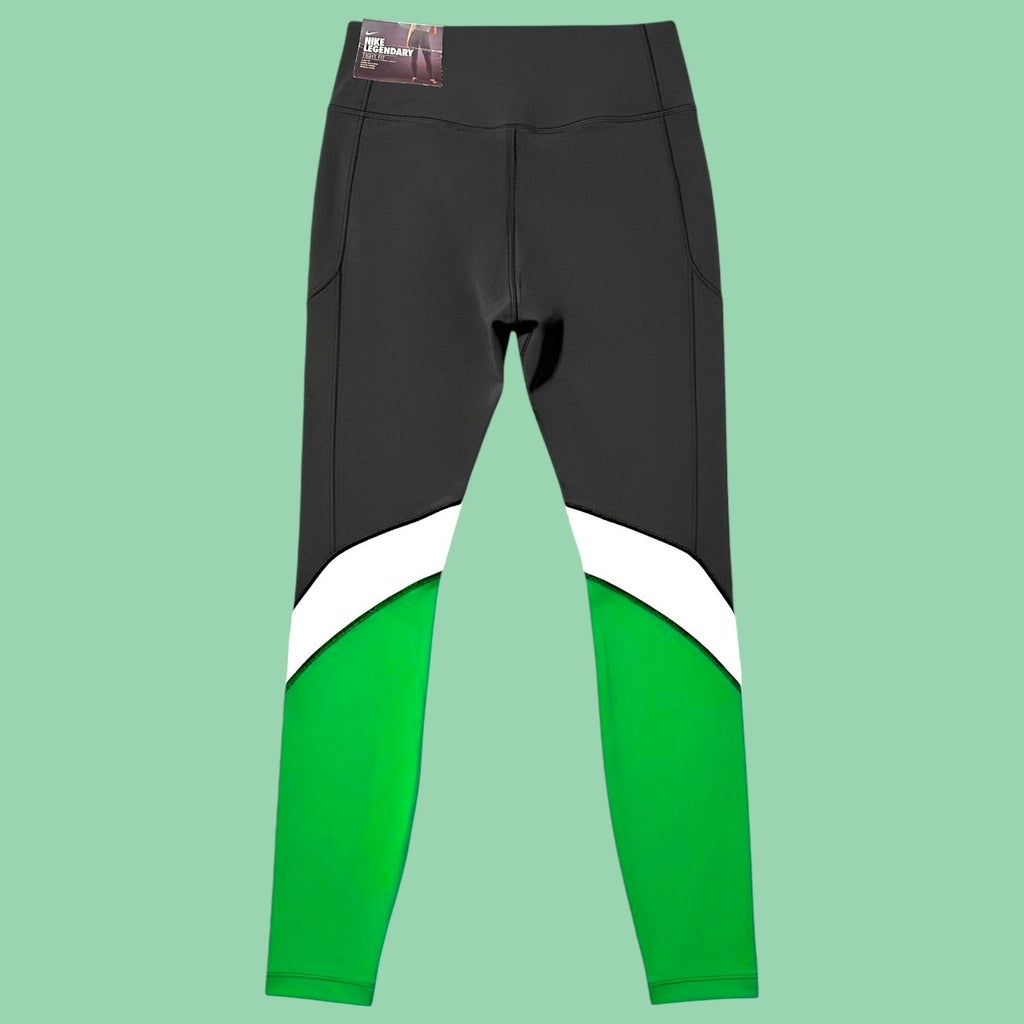 🚺 S US — Nike Legendary Twist Training Tights [DARK GREY/GREEN]