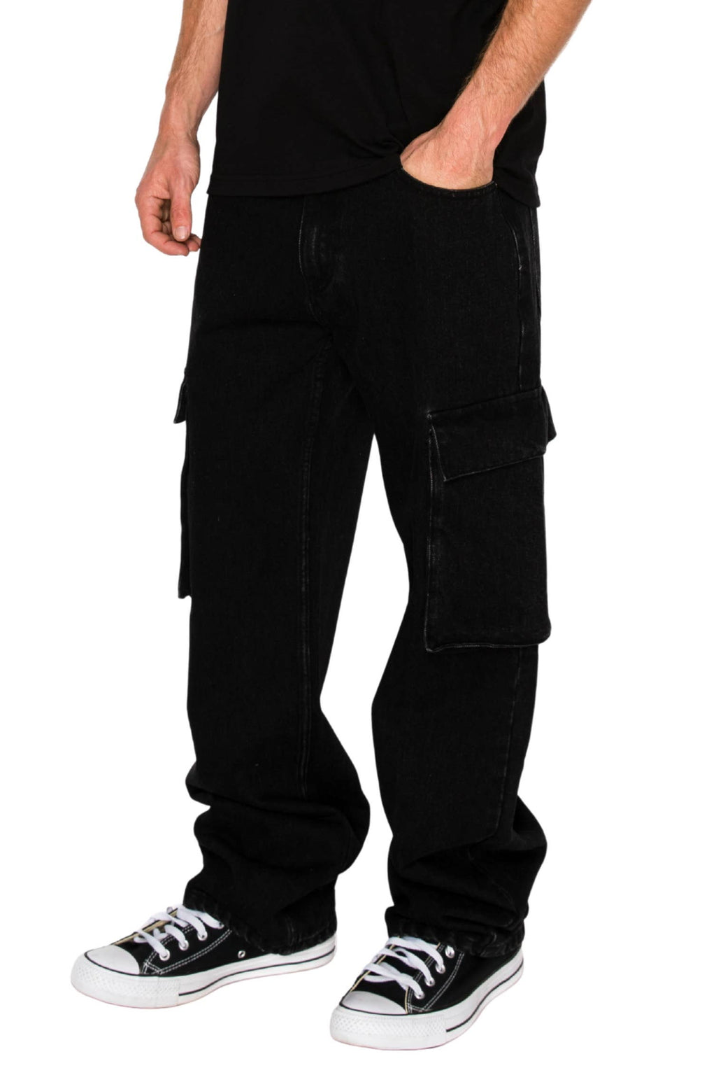 Victorious - DL901 ANCHOR Baggy Fit Cargo Denim Jeans: Light Indigo / B PACK : 30 2 / 32 4 / 34 3 / 36 2 / 38 1 - 12 PCS