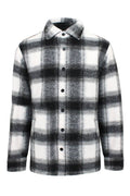 Victorious - JK5067 Felted Plaid Overshirt (Prepack): BLACK / A PACK(S-M-L-XL / 1-2-2-1) 6PCS