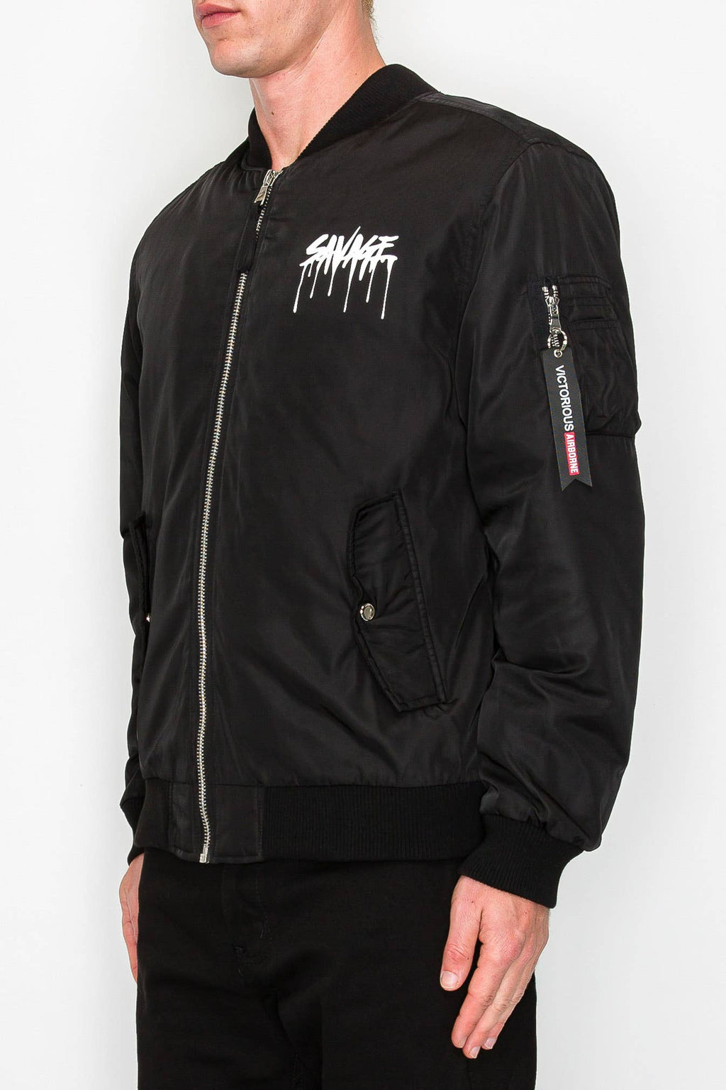 Victorious - JK5099 Savage Bomber Jacket (Prepack): BLACK / A PACK(S-M-L-XL / 1-2-2-1) 6 PCS