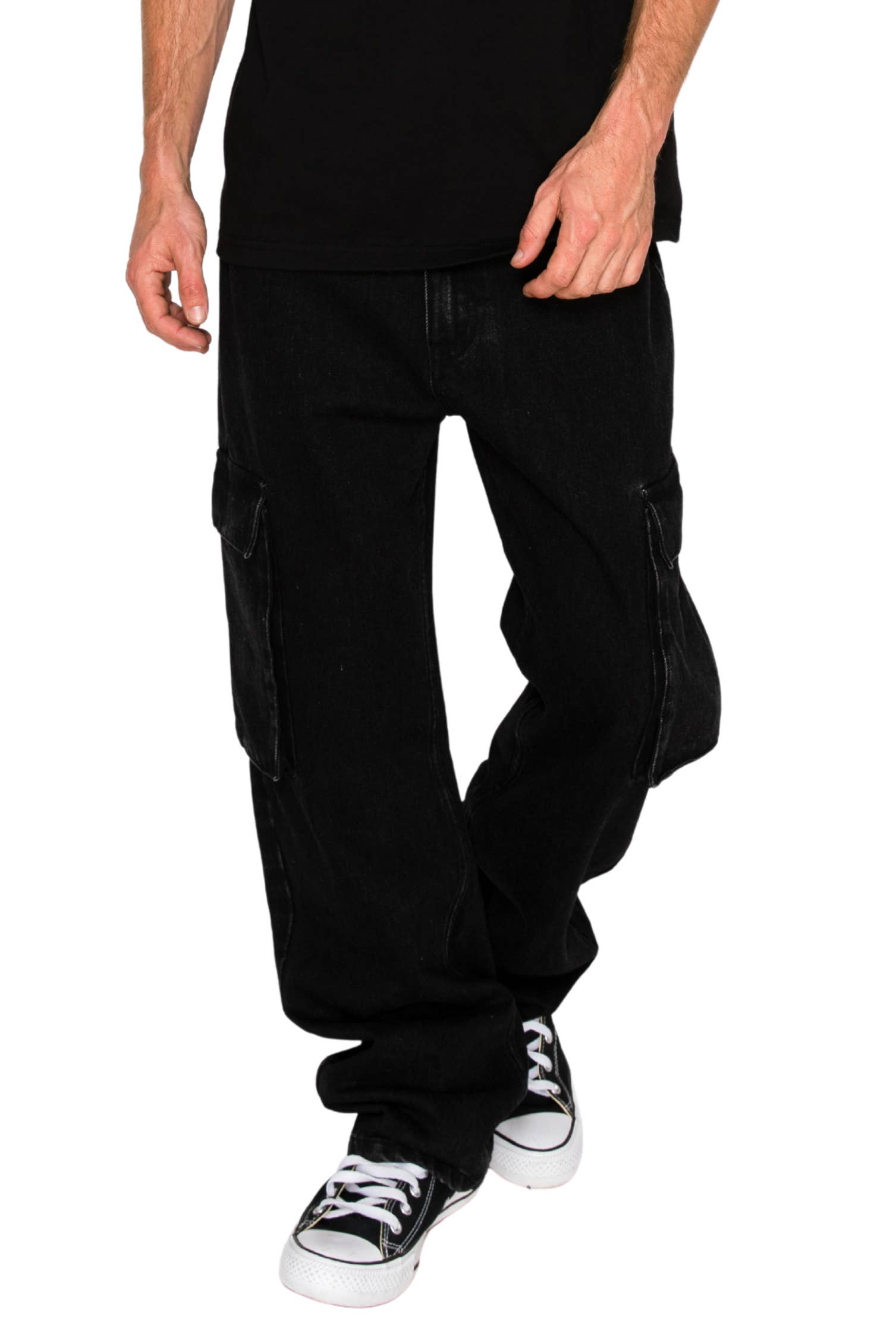 Victorious - DL901 ANCHOR Baggy Fit Cargo Denim Jeans: Light Indigo / B PACK : 30 2 / 32 4 / 34 3 / 36 2 / 38 1 - 12 PCS