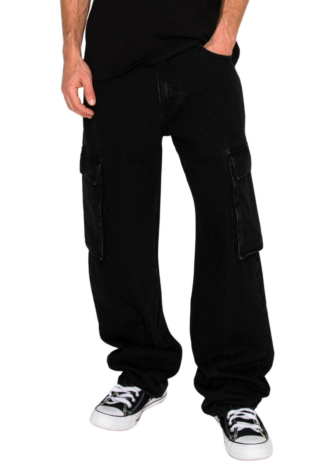 Victorious - DL901 ANCHOR Baggy Fit Cargo Denim Jeans: Light Indigo / B PACK : 30 2 / 32 4 / 34 3 / 36 2 / 38 1 - 12 PCS
