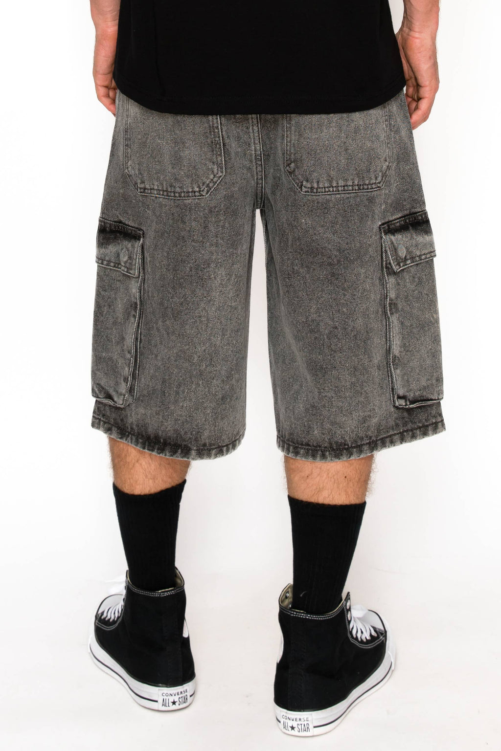 Victorious - DS2120 VAULT Baggy Fit Cargo Denim Shorts (Prepack): LIGHT INDIGO / B PACK - 30 2 / 32 4 / 34 3 / 36 2 / 38 1 - 12 PCS